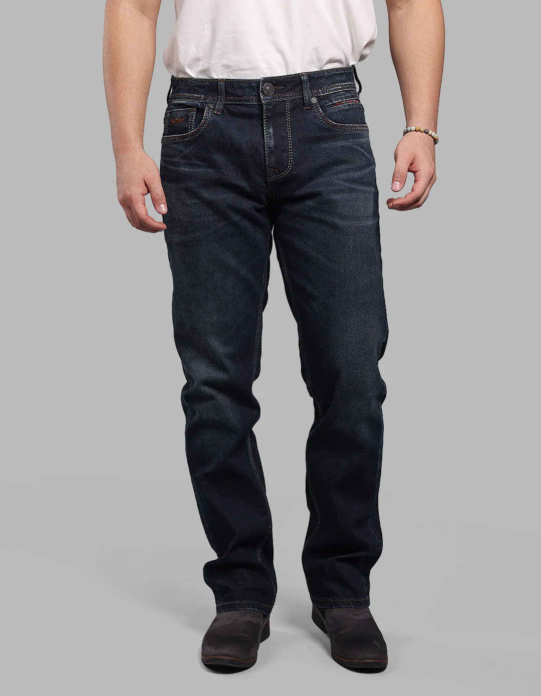 Dk Blue 5 Pocket Midrise, Comfort And Straight Fit Stretch Jeans