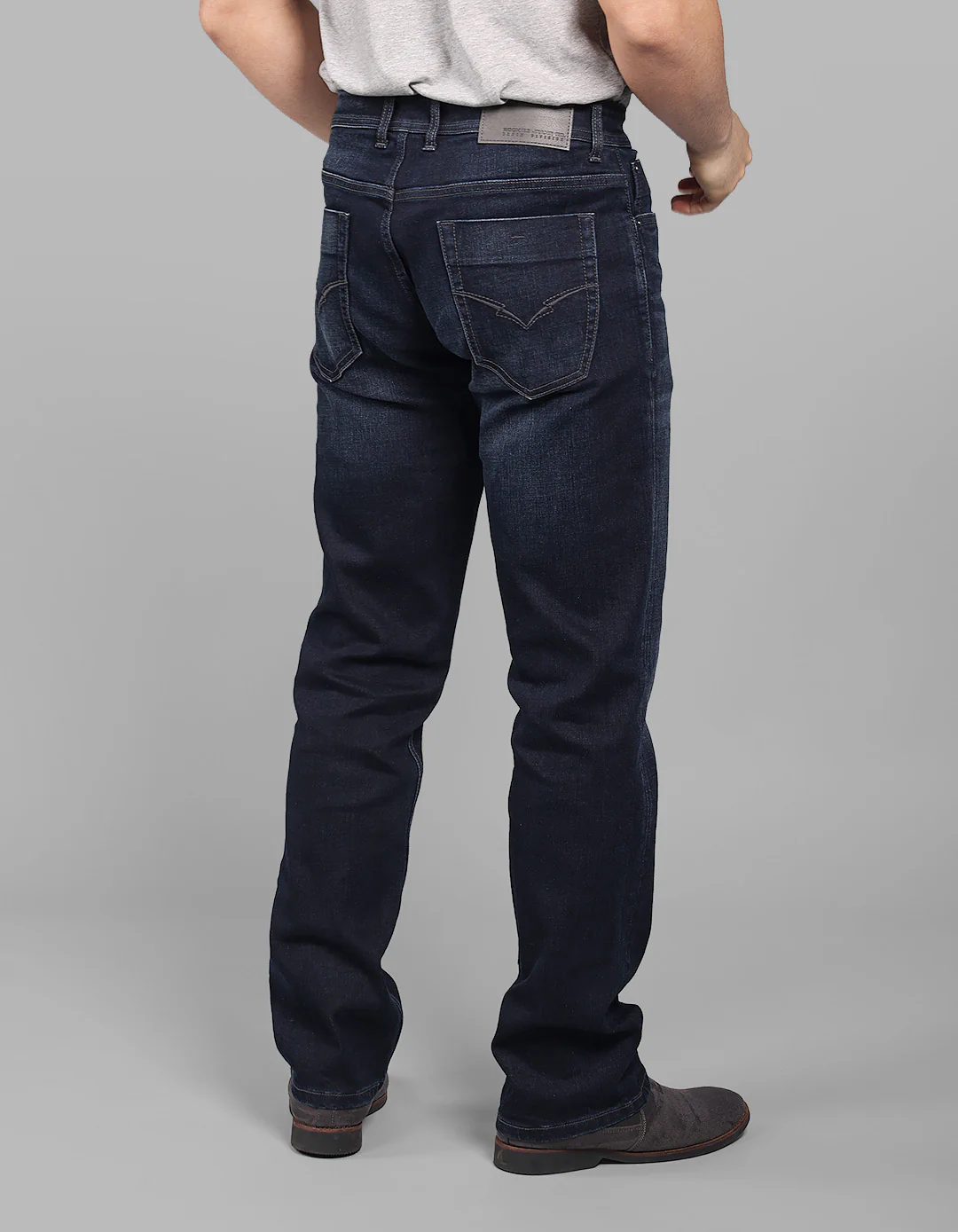 Dk Blue 5 Pocket Midrise, Comfort And Straight Fit Stretch Jeans - Image 8