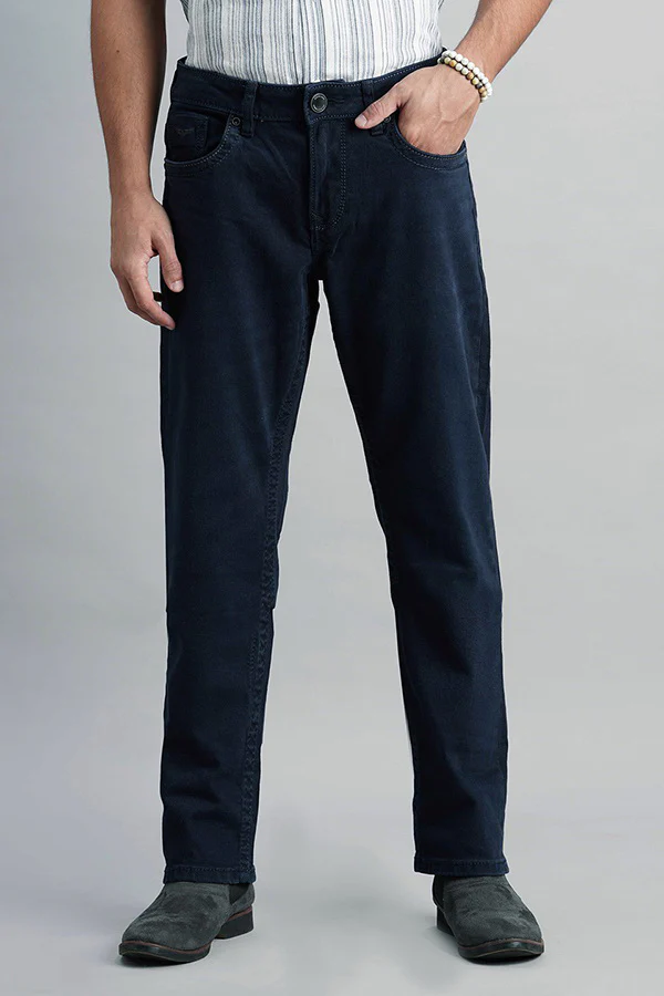 Dk Blue 5 Pocket Midrise, Comfort And Straight Fit Jeans