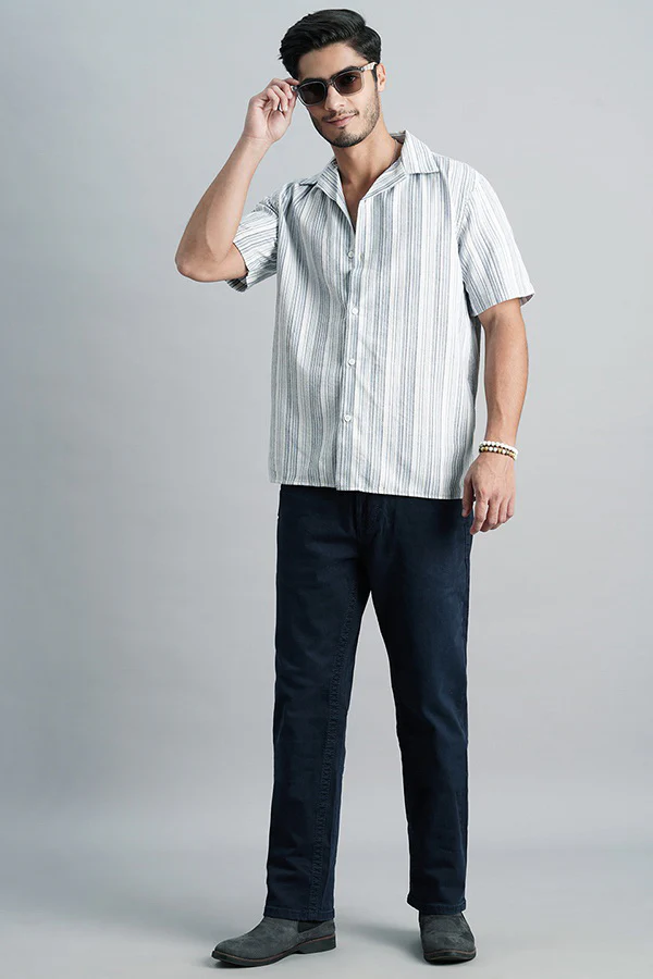 Dk Blue 5 Pocket Midrise, Comfort And Straight Fit Jeans - Image 2
