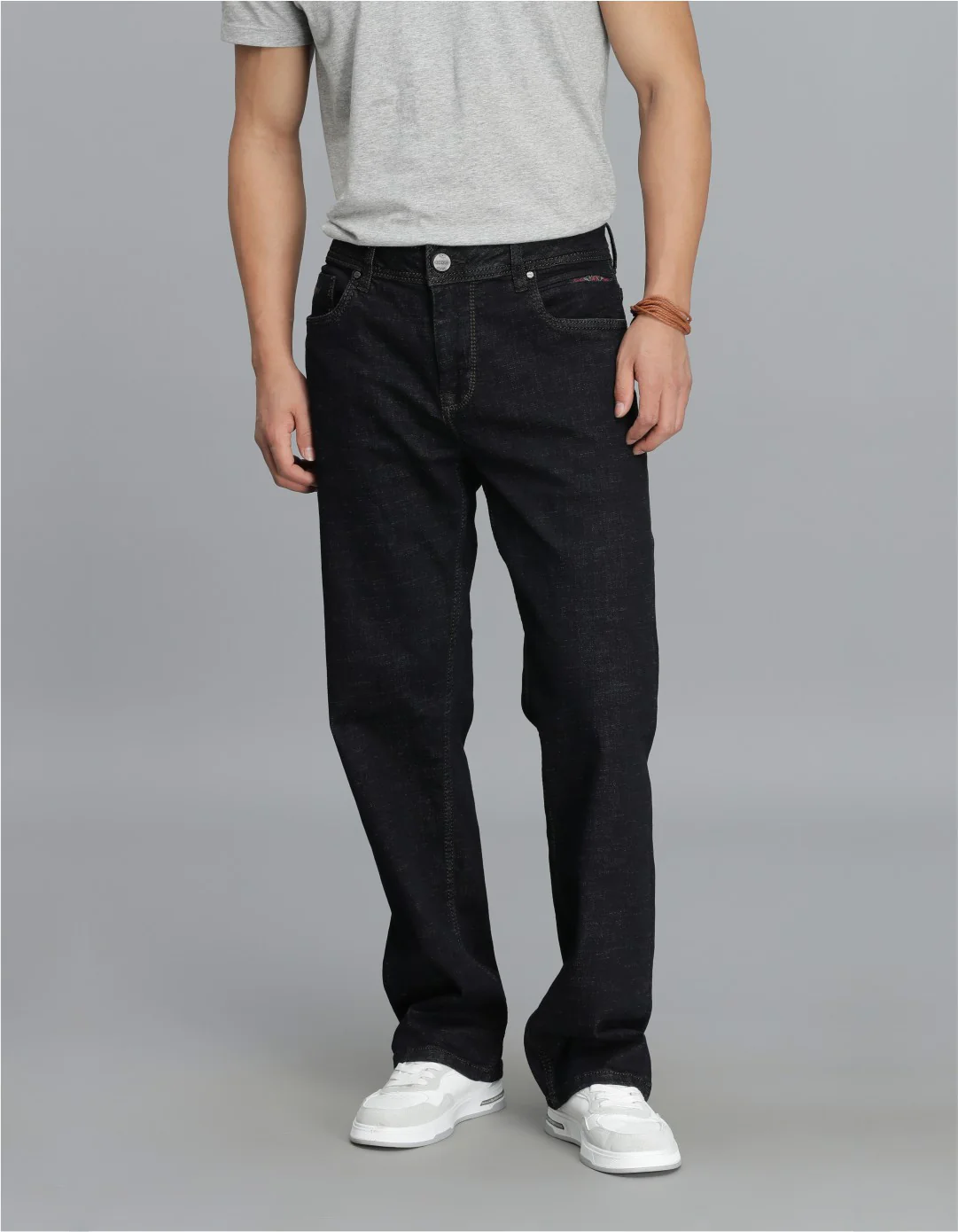 Dk Blue 5 Pocket Midrise, Comfort Straight Fit Cropped jeans