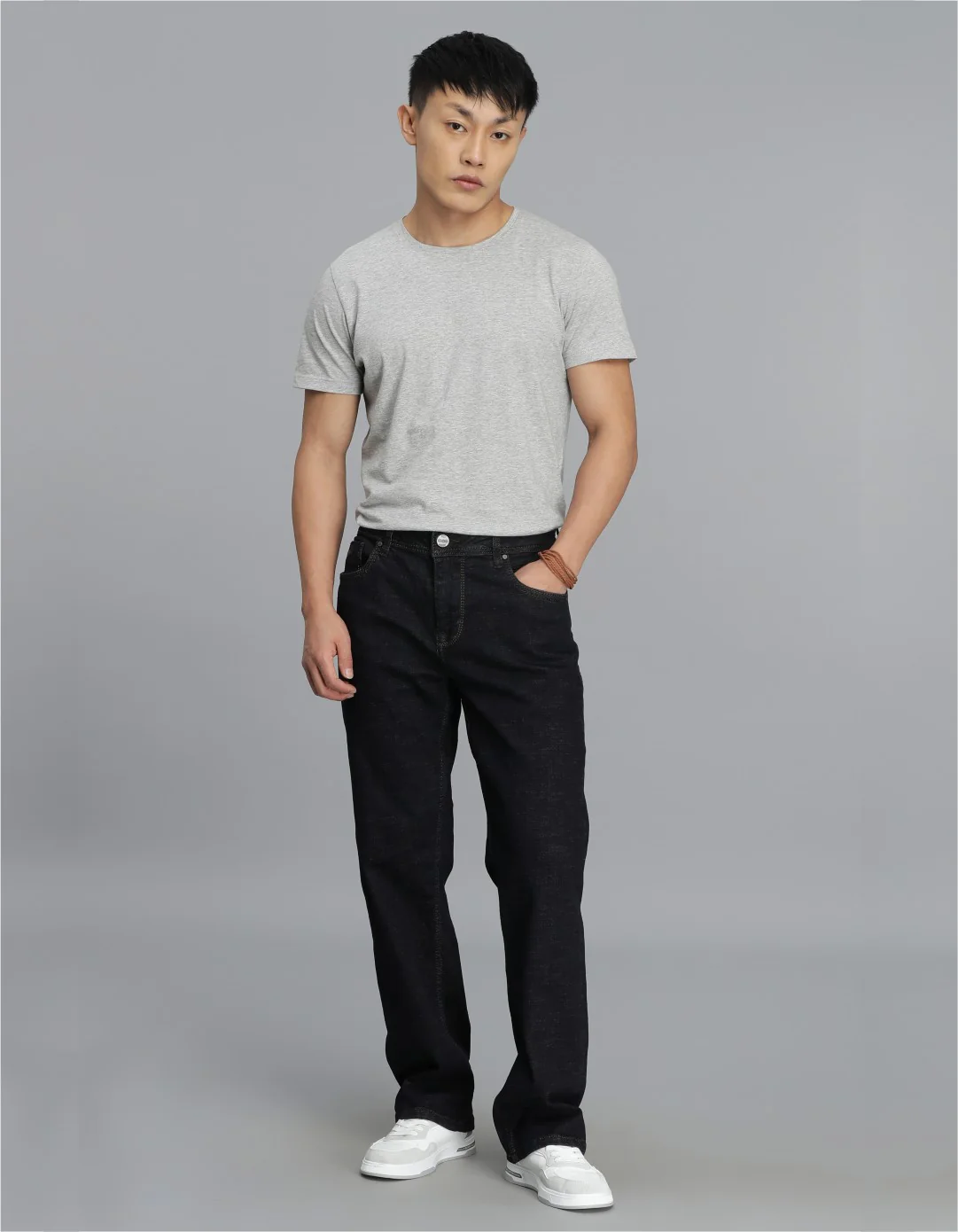 Dk Blue 5 Pocket Midrise, Comfort Straight Fit Cropped jeans - Image 2