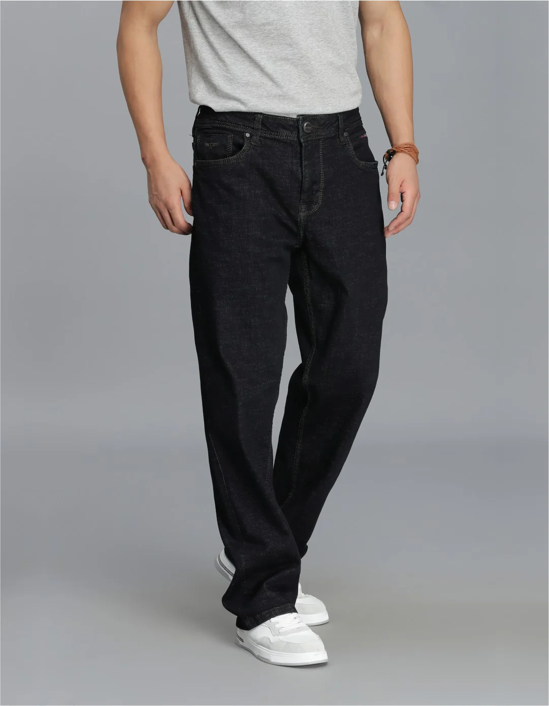 Dk Blue 5 Pocket Midrise, Comfort Straight Fit Cropped jeans - Image 4