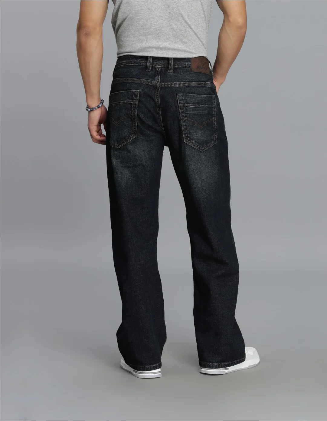Dk Blue 5 Pocket Midrise Loose Fit Cropped jeans - Image 5