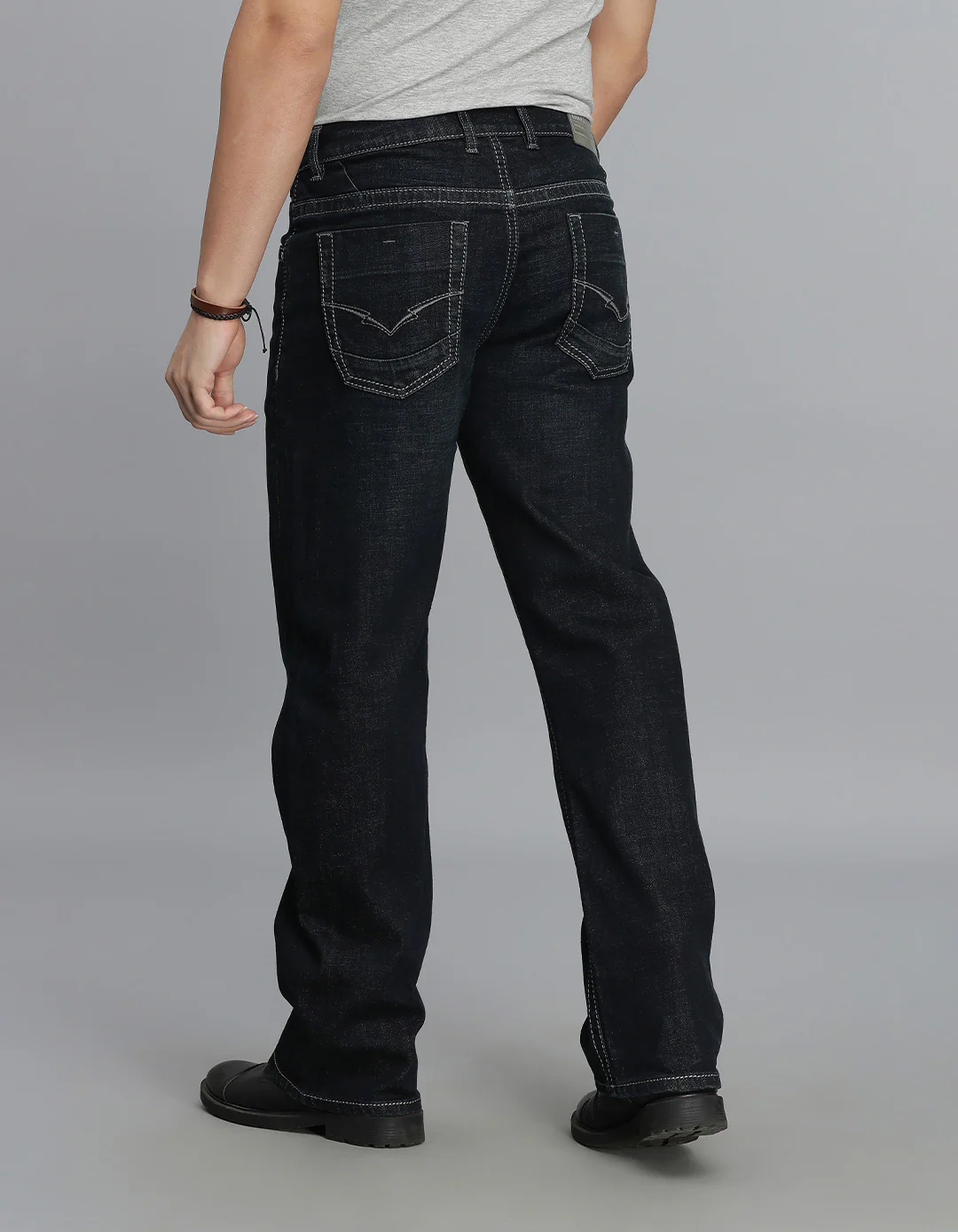 Dk Blue 5 Pocket Midrise Loose Fit Jeans - Image 5