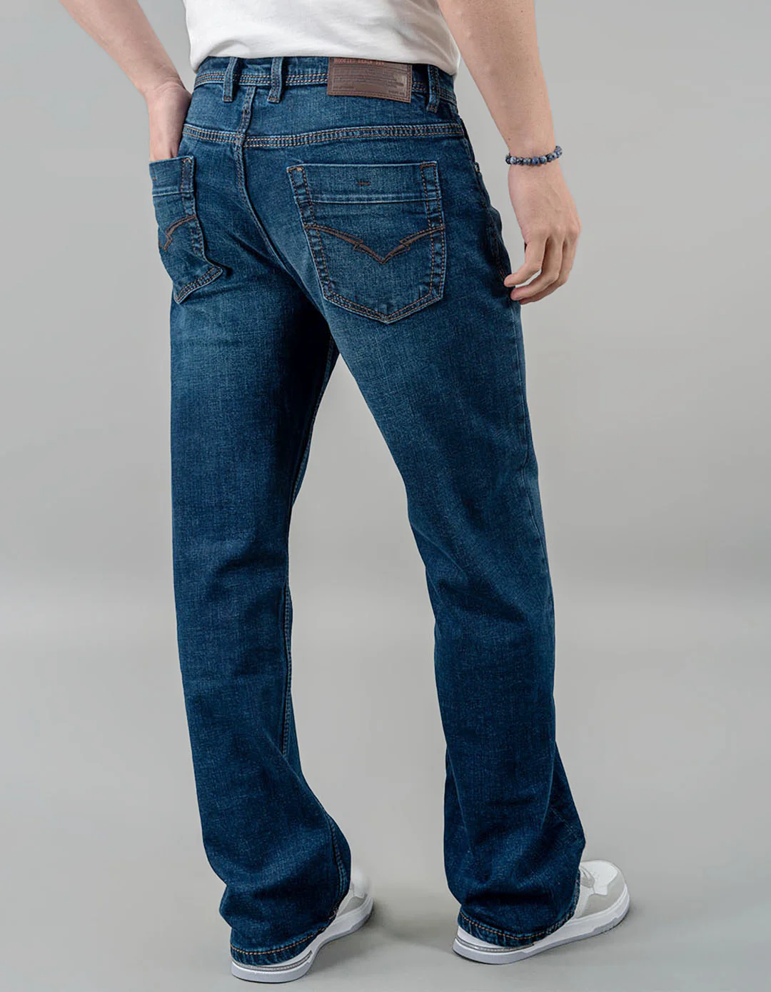 Dk Blue 5 Pocket Midrise Loose Fit Jeans - Image 5