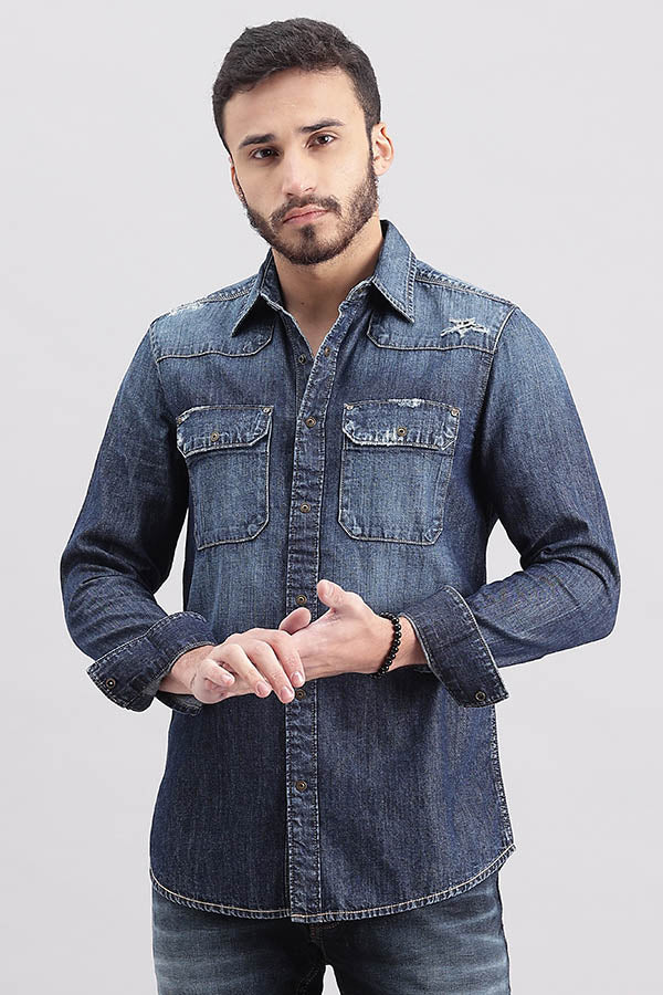 Dk Blue Full Sleeve Denim Shirt