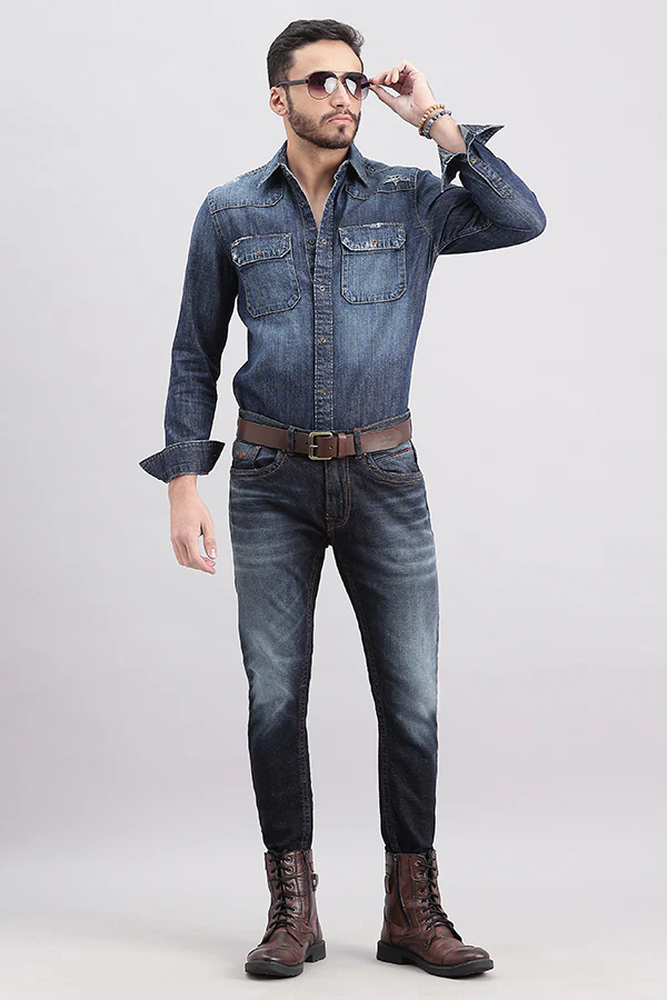 Dk Blue Full Sleeve Denim Shirt - Image 2