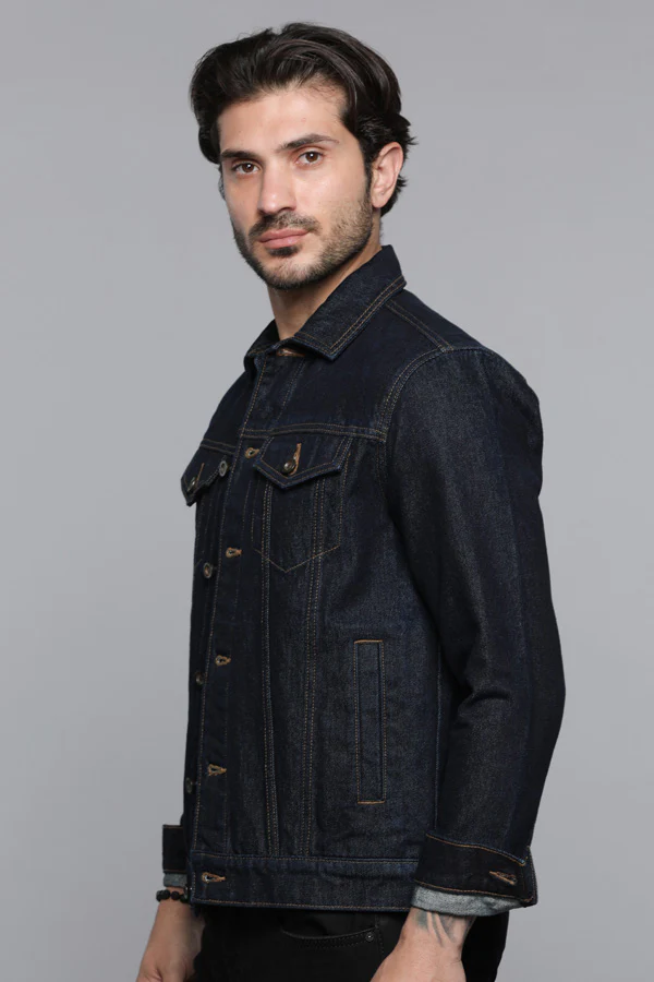 Dk Blue Full Sleeves Denim Jacket - Image 3