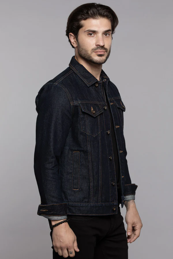 Dk Blue Full Sleeves Denim Jacket - Image 4