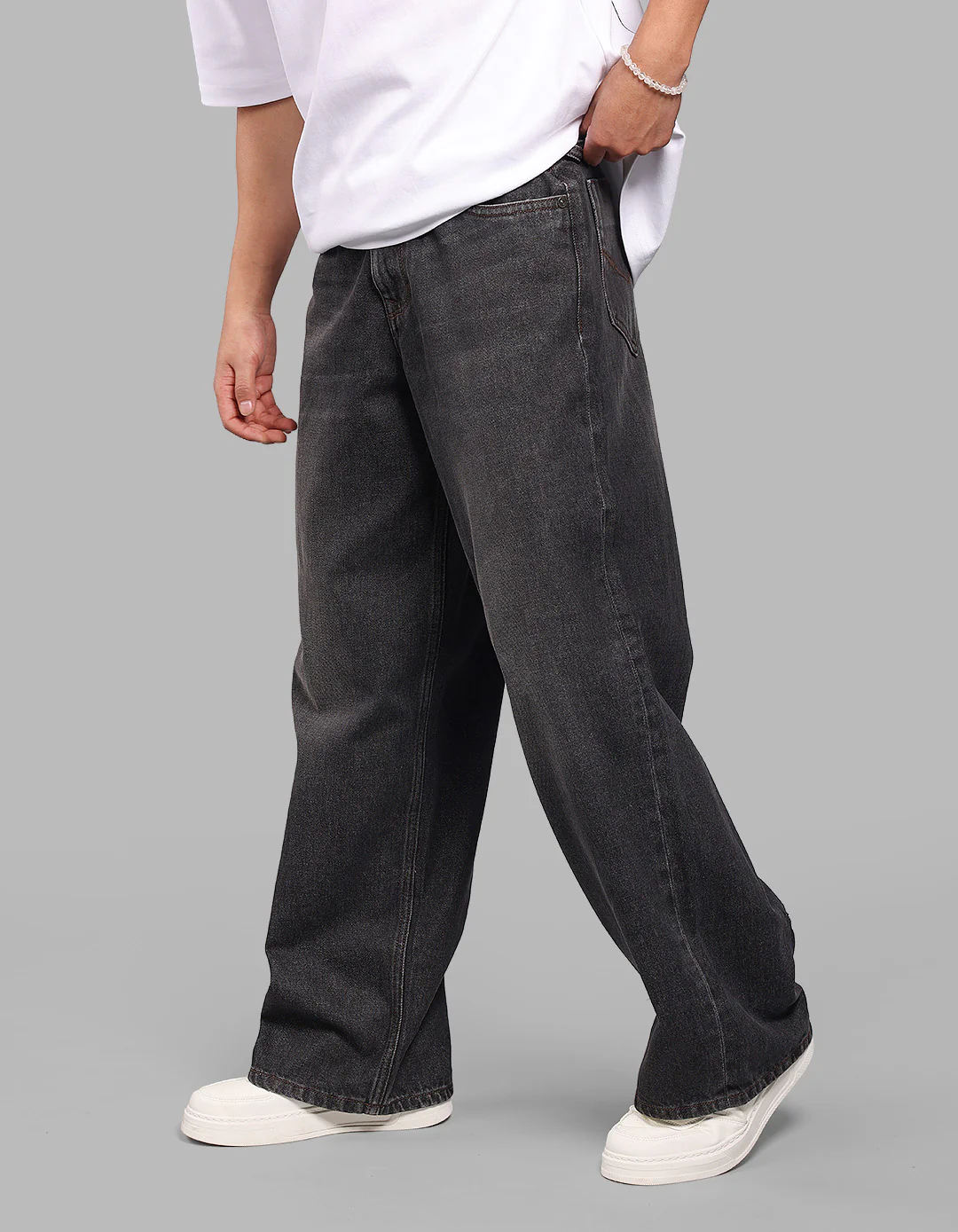 Dk Charcoal 5 Pocket Extra Loose Fit Jeans - Image 5