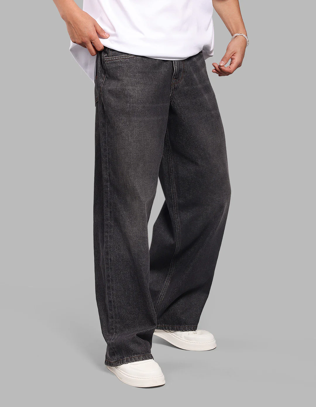 Dk Charcoal 5 Pocket Extra Loose Fit Jeans - Image 6