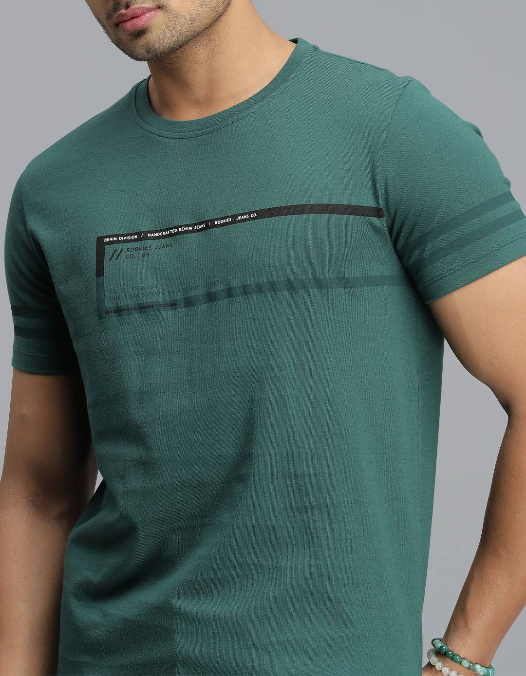 Dk Green Half Sleeves Round Neck Tee - Image 6