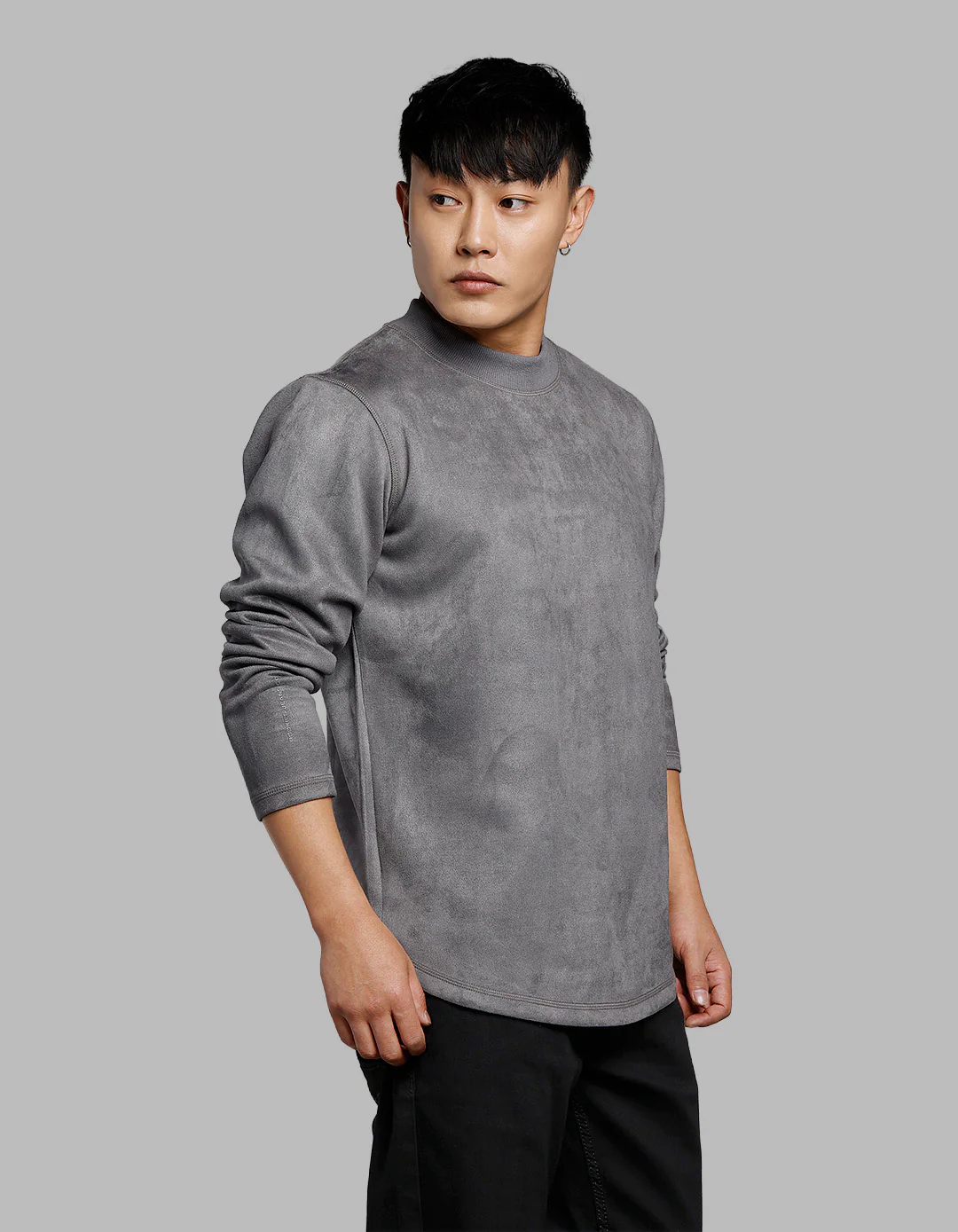 Dk Grey Full Sleeves Round Neck Tee - Image 4