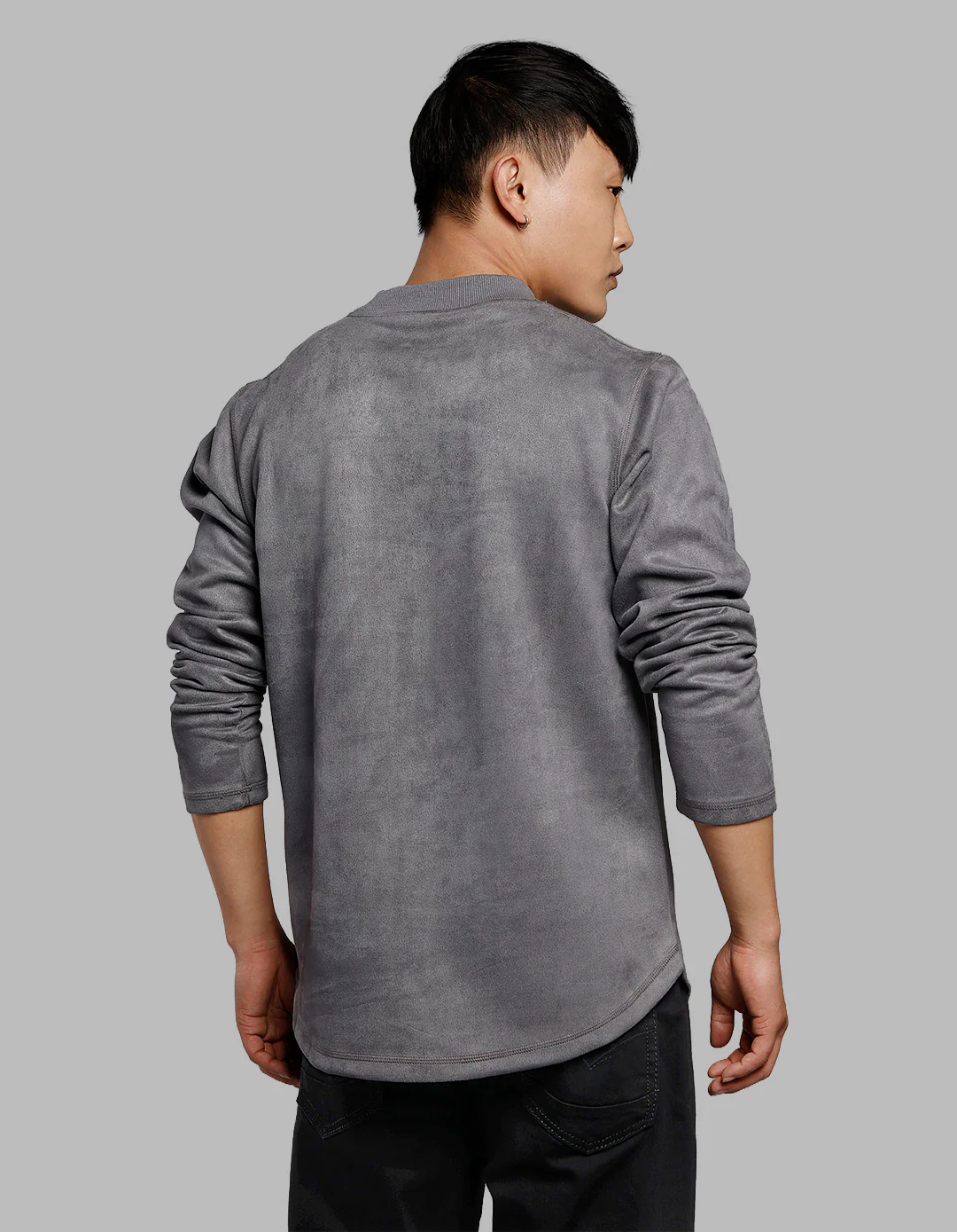 Dk Grey Full Sleeves Round Neck Tee - Image 5