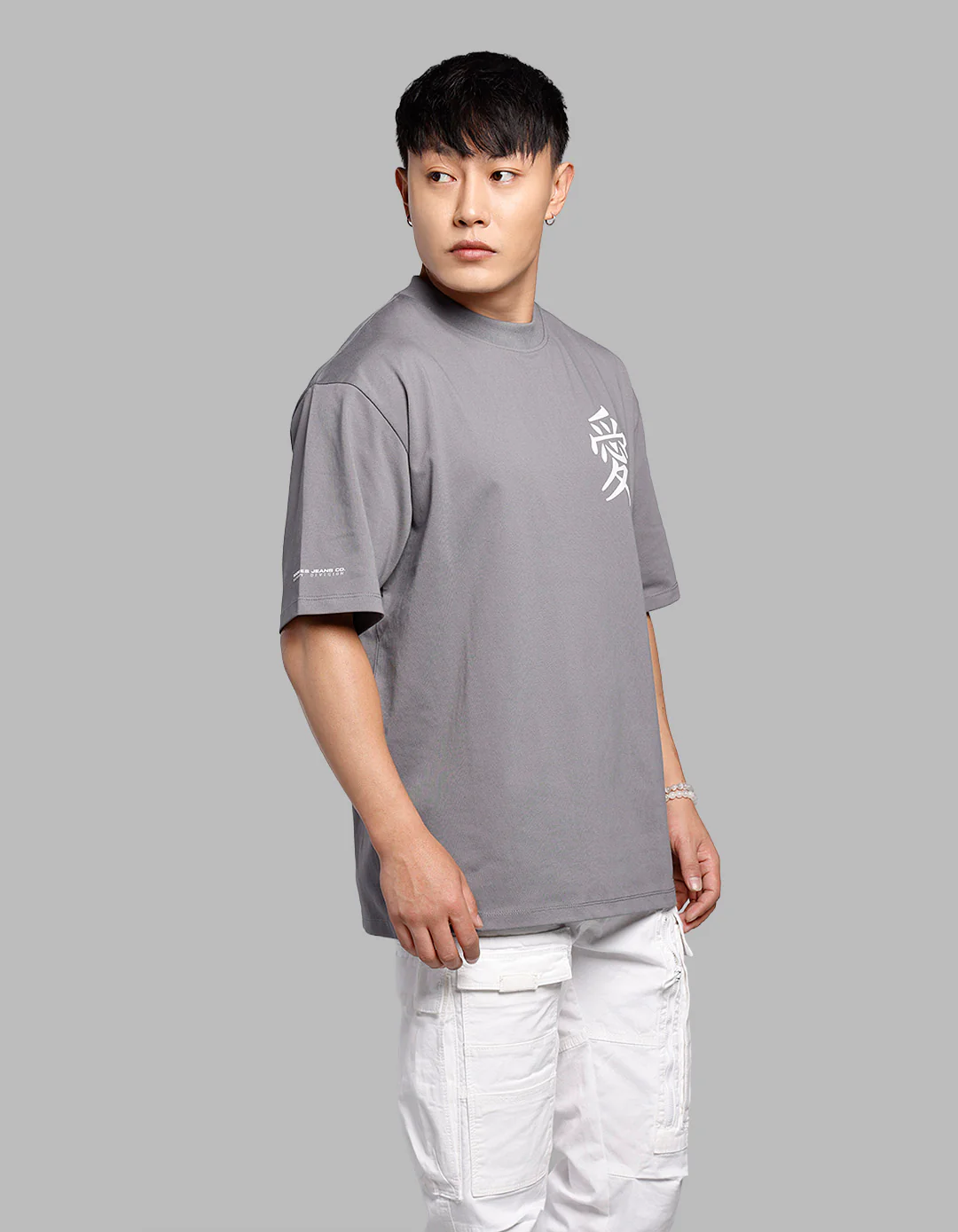 Dk Grey Half Sleeves Oversize Tee - Image 4
