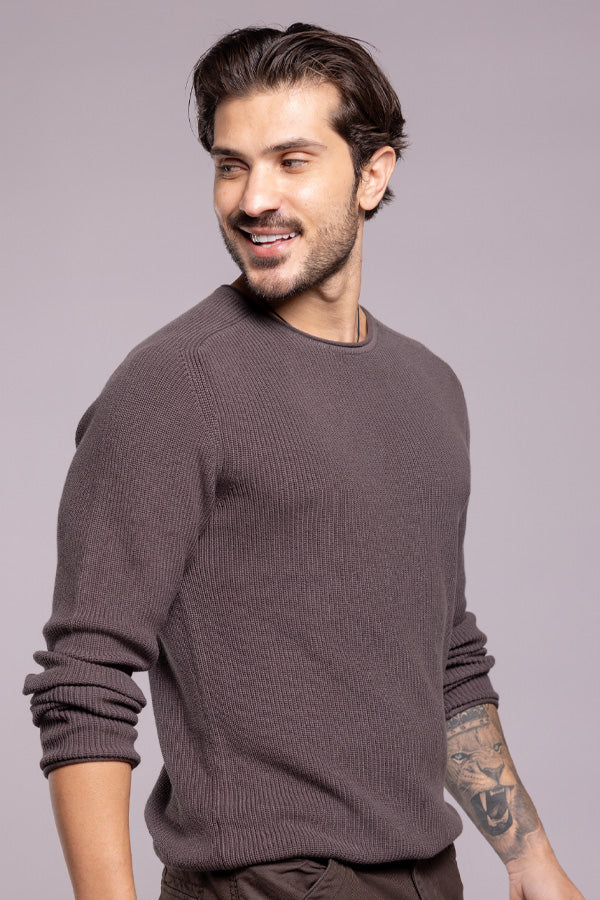 Dk Grey Round Neck Pullover Sweater - Image 4