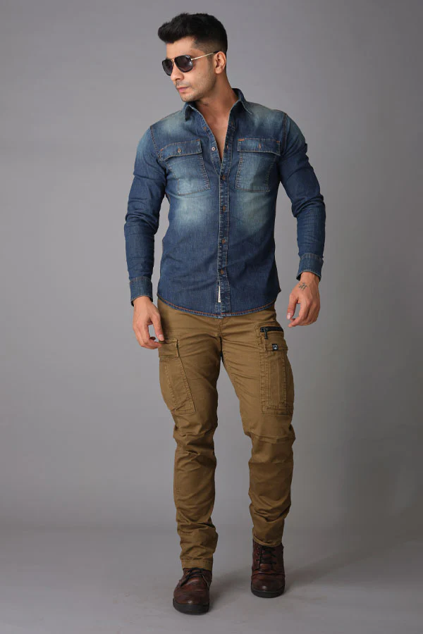 Dk Khaki Regular Fit Cargo Pant - Image 2