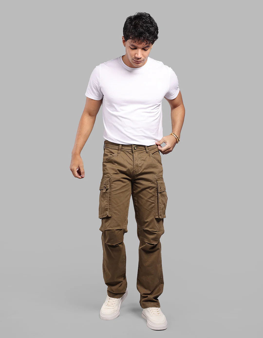 Dk Khaki Comfort Straight Fit Stretch Cargo Pants - Image 2