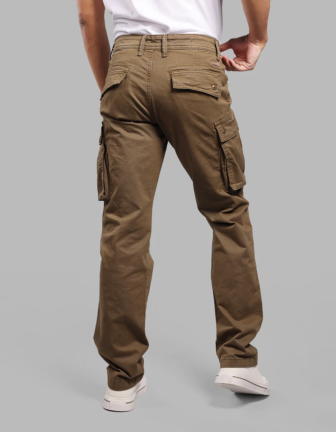 Dk Khaki Comfort Straight Fit Stretch Cargo Pants - Image 6