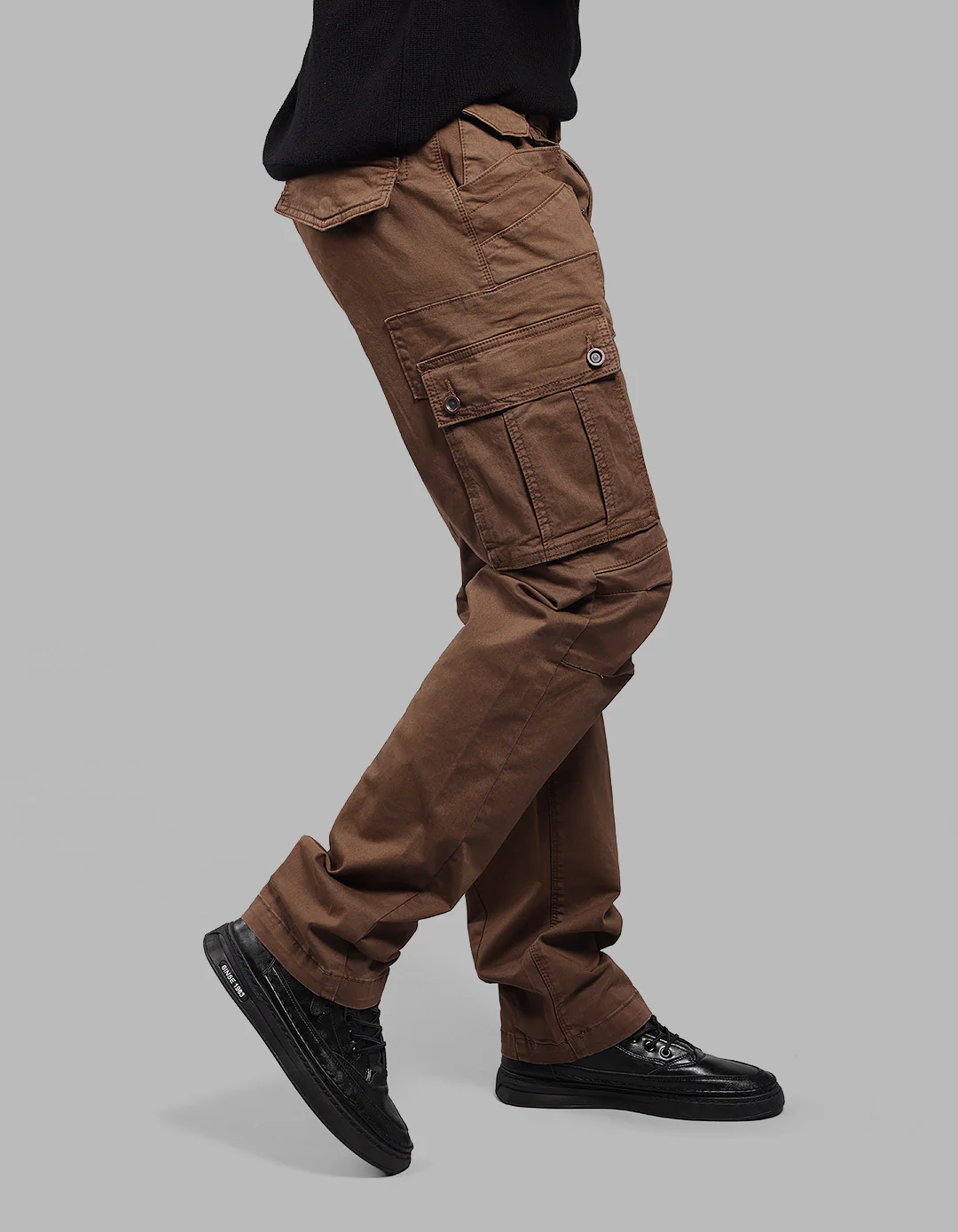 Dk Khaki Comfort Straight Fit Stretch Cargo Pants - Image 4