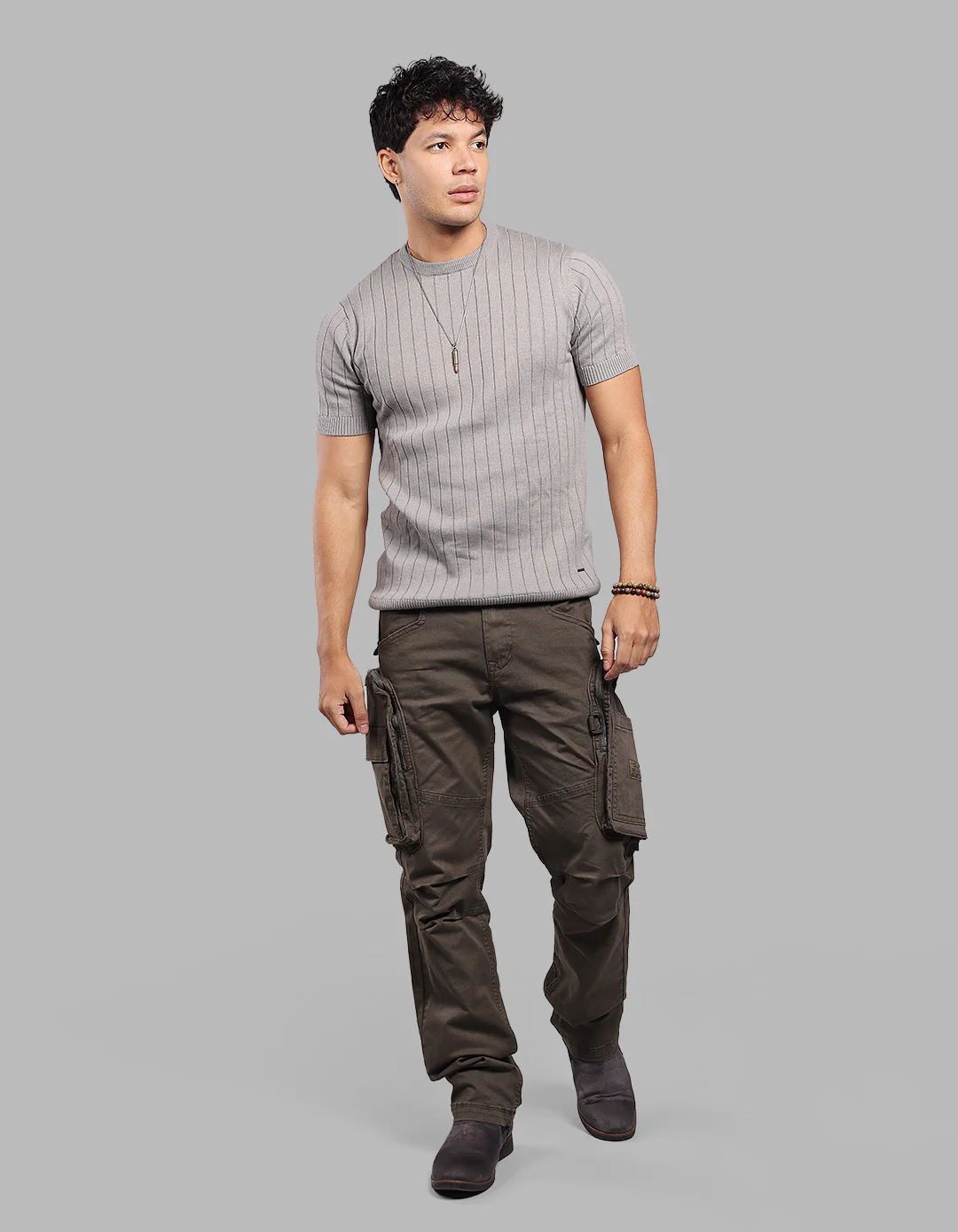 Dk M Green Comfort Straight Fit Stretch Cargo Pants - Image 2