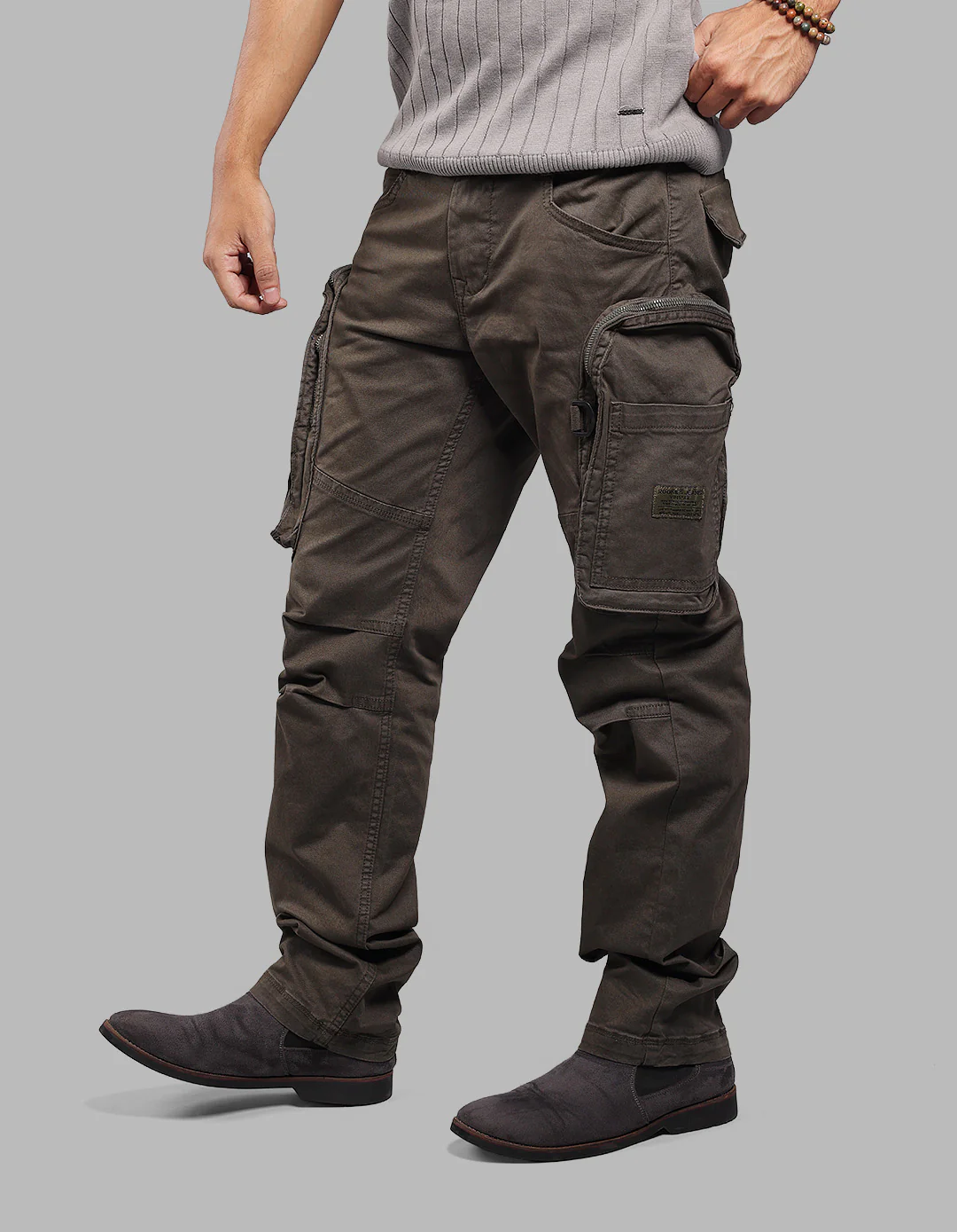 Dk M Green Comfort Straight Fit Stretch Cargo Pants - Image 3
