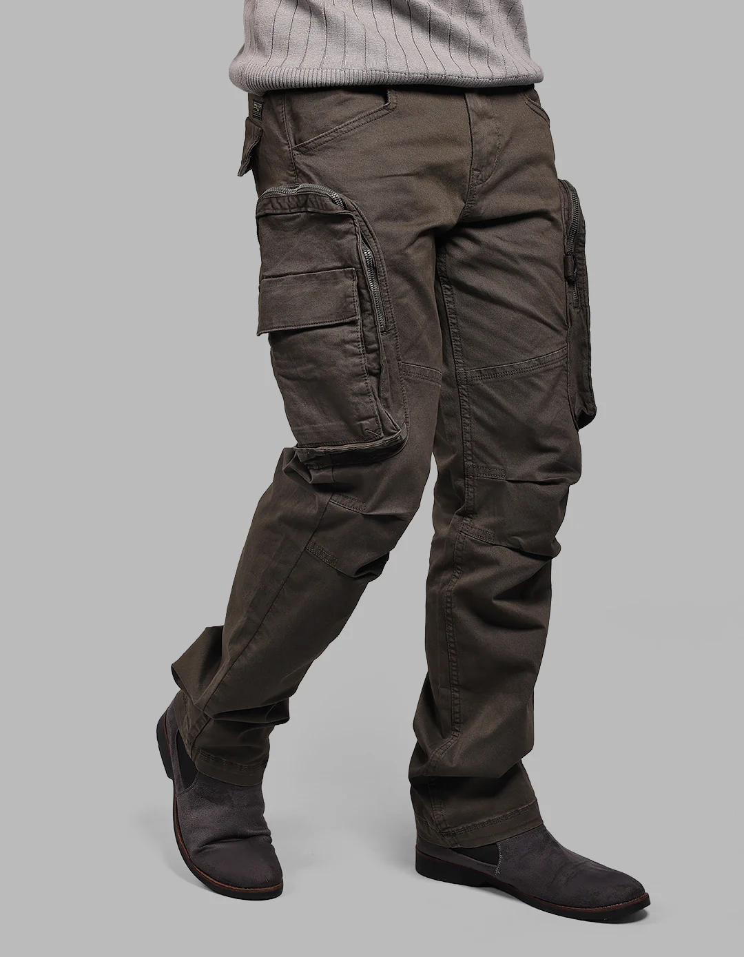 Dk M Green Comfort Straight Fit Stretch Cargo Pants - Image 4