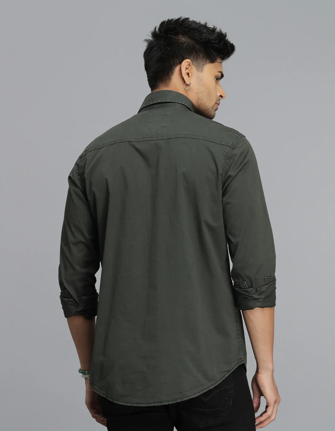 Dk M Green Full Sleeves Cargo Shirt - Image 5