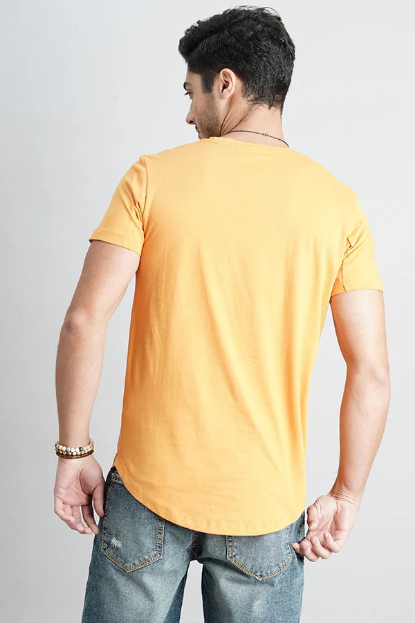 Dk Mustard Half Sleeve Round Neck Tee - Image 4