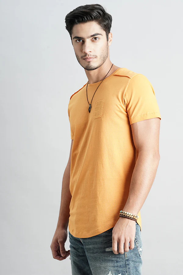 Dk Mustard Half Sleeve Round Neck Tee - Image 5
