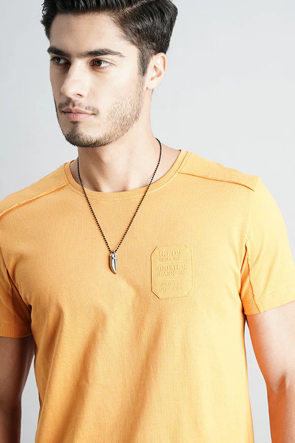 Dk Mustard Half Sleeve Round Neck Tee - Image 6