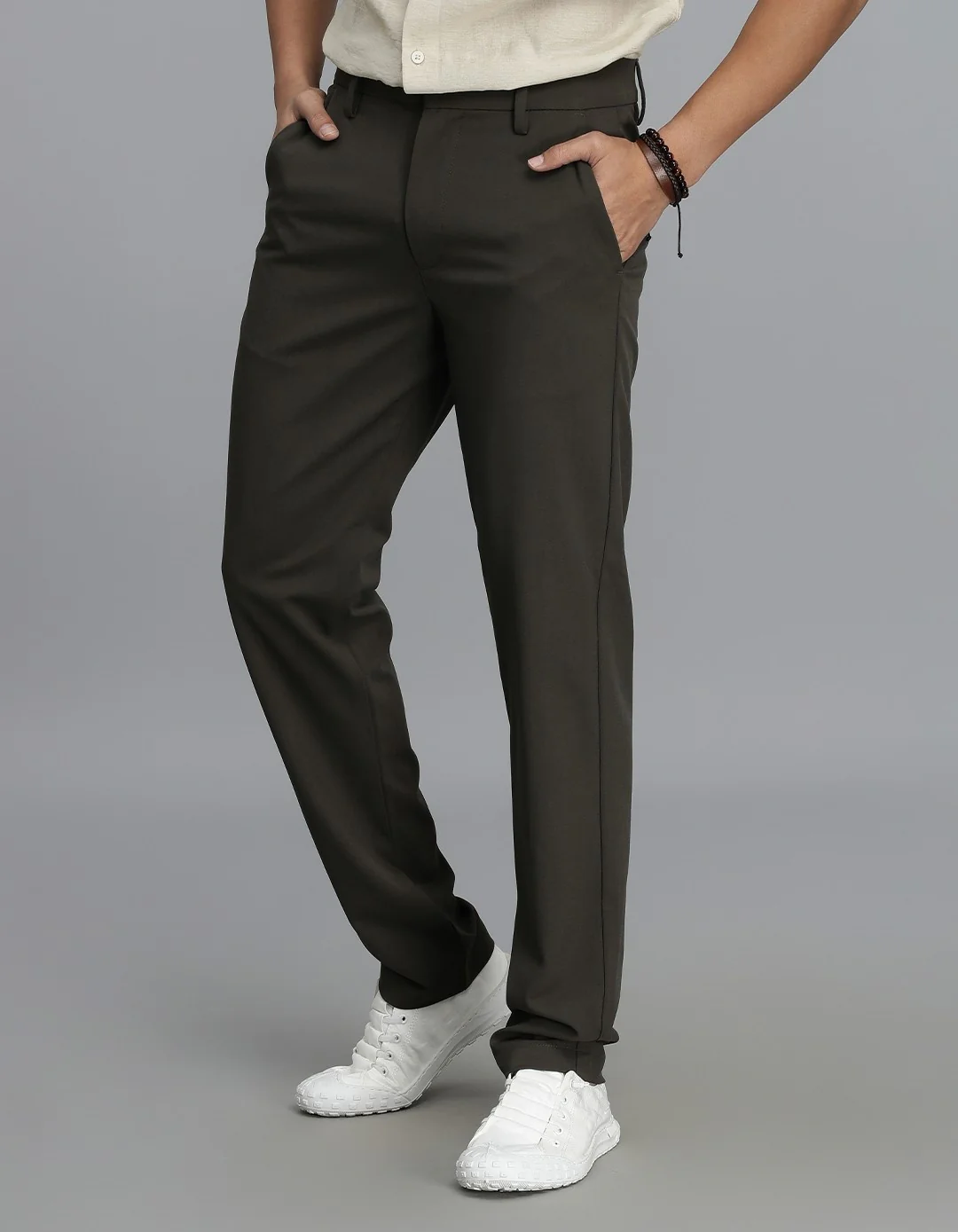 Dk Olive Chinos Trouser - Image 3