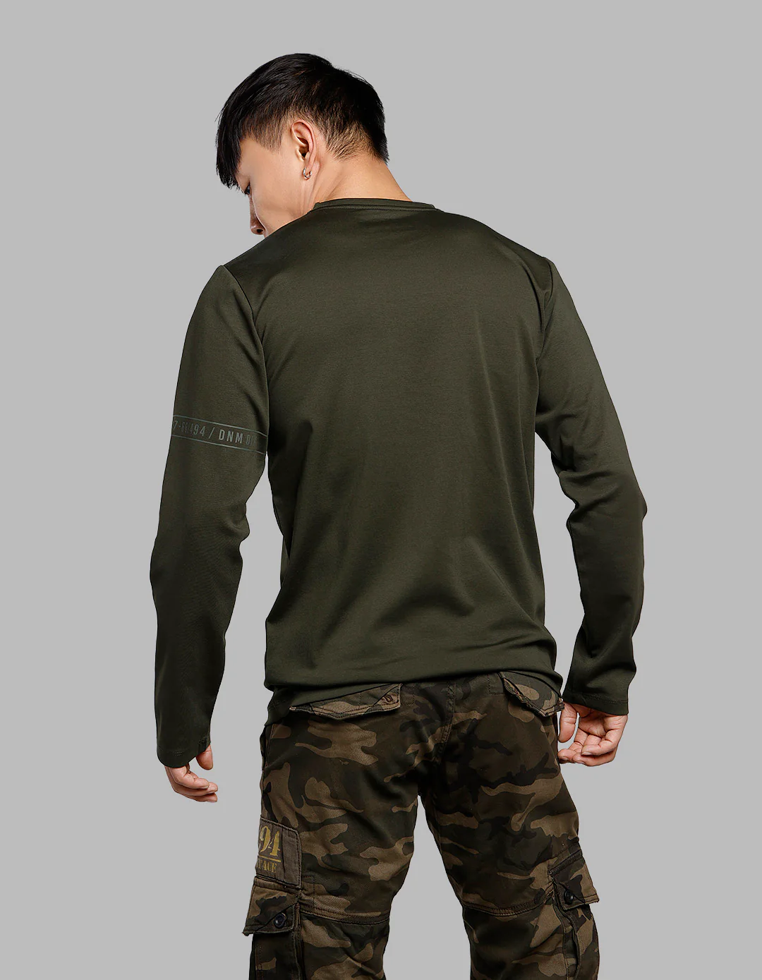 Dk Olive Full Sleeves Round Neck Tee - Image 5