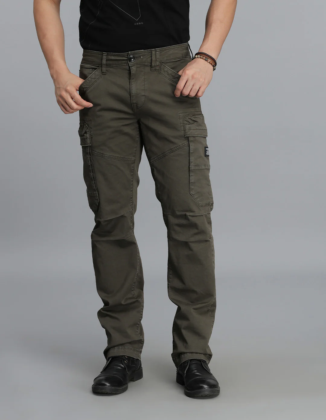 Dk Olive Regular Fit Cargo Pant