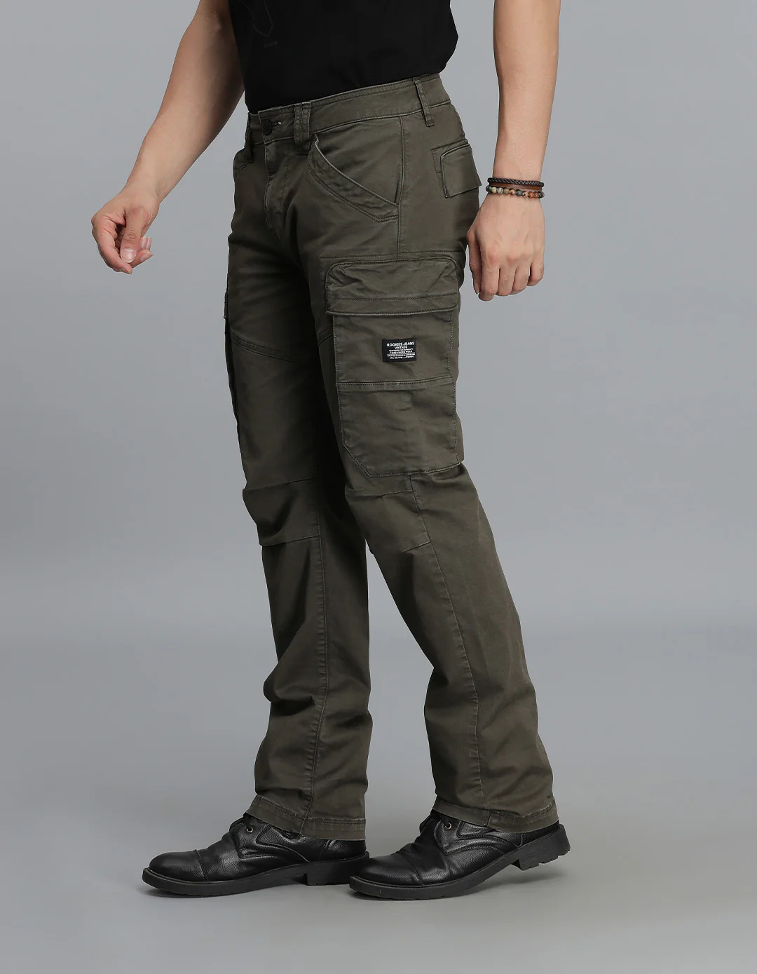 Dk Olive Regular Fit Cargo Pant - Image 3
