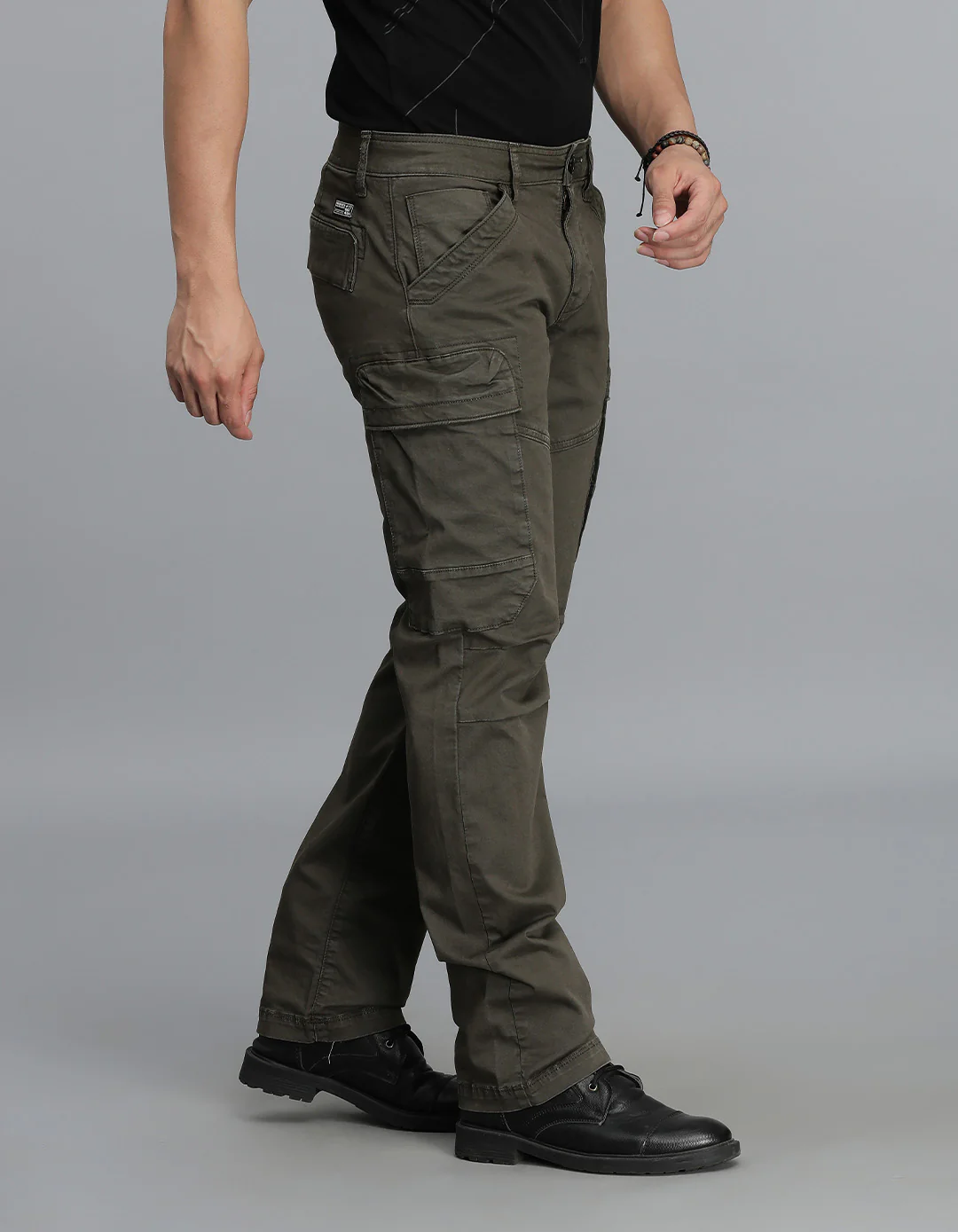 Dk Olive Regular Fit Cargo Pant - Image 4