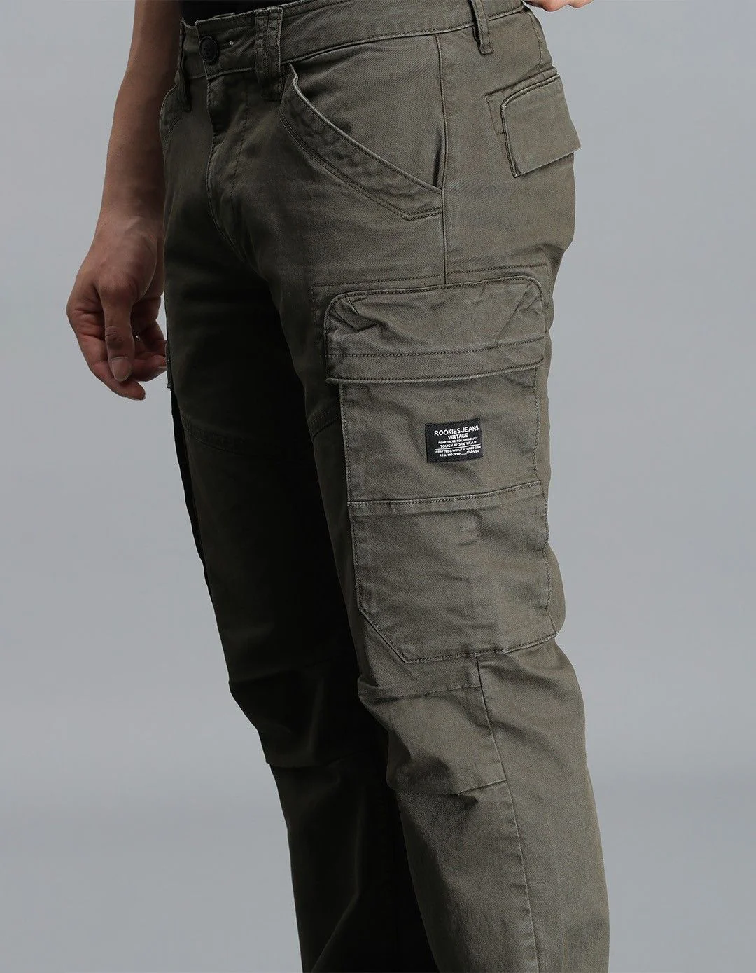 Dk Olive Regular Fit Cargo Pant - Image 6