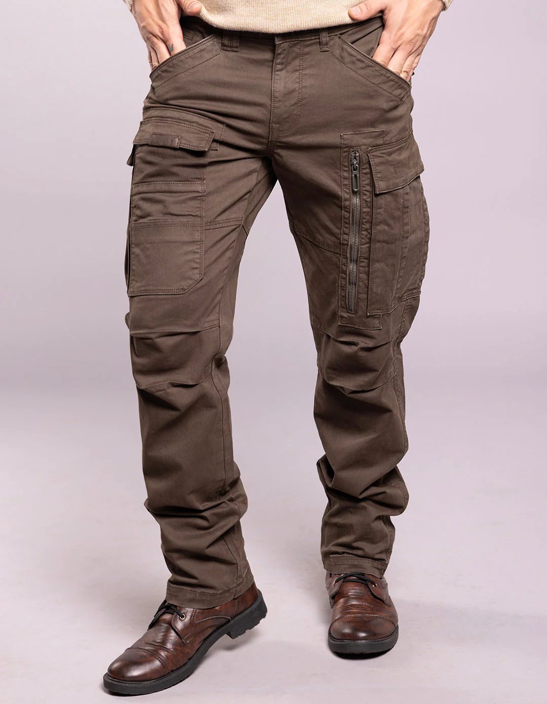 Dk Olive Regular Fit Cargo Pant