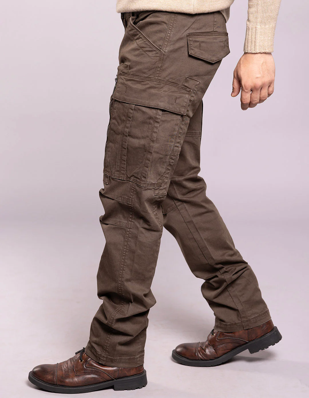 Dk Olive Regular Fit Cargo Pant - Image 4