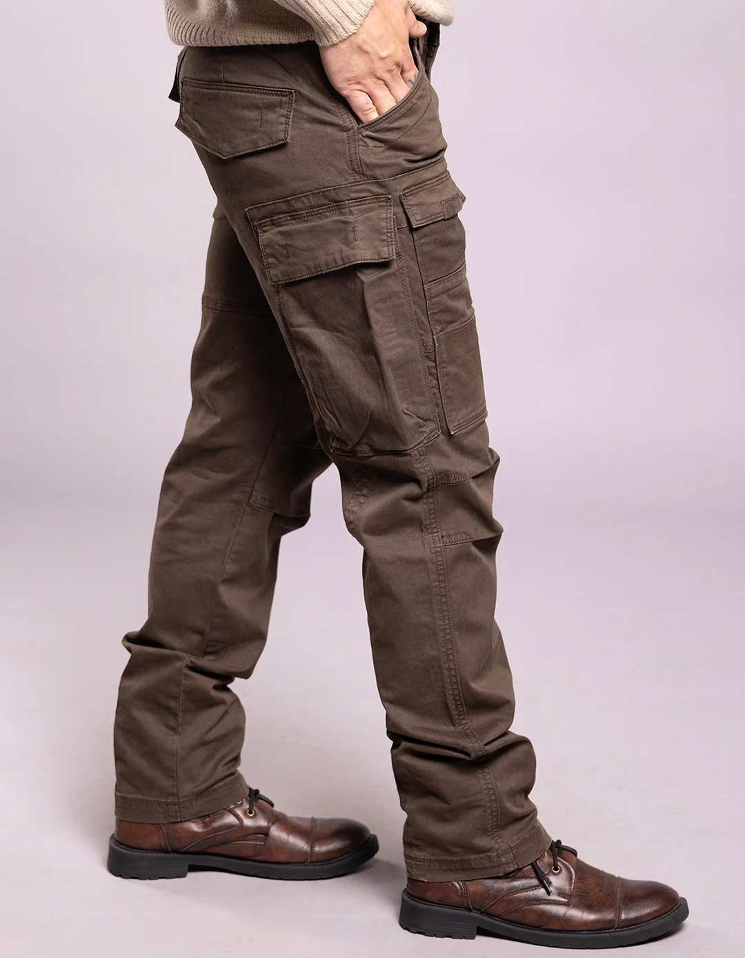 Dk Olive Regular Fit Cargo Pant - Image 5