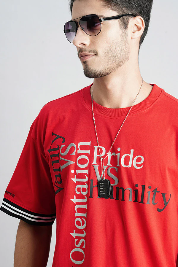 Dk Red Half Sleeve Oversized Tee - Image 6