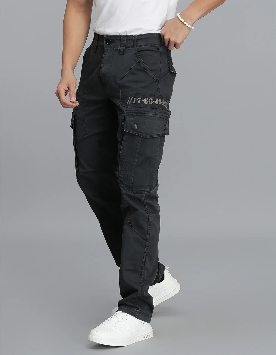 Dk Slate Regular Fit Cargo Pant - Image 3