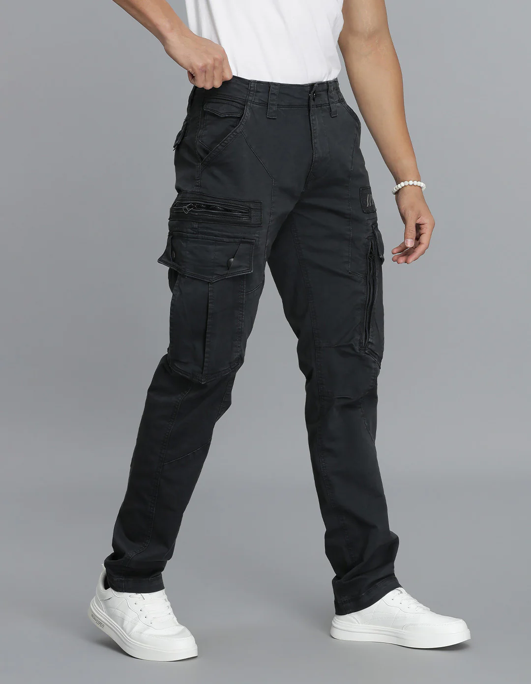 Dk Slate Regular Fit Cargo Pant - Image 4