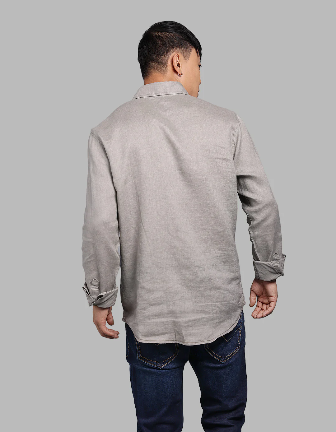 Dk Stone Full Sleeve 100% Linen Shirt - Image 5