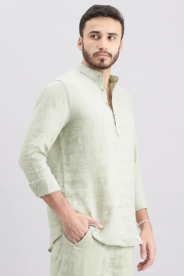 Dk Stone Full Sleeve 100% Linen Shirt - Image 3