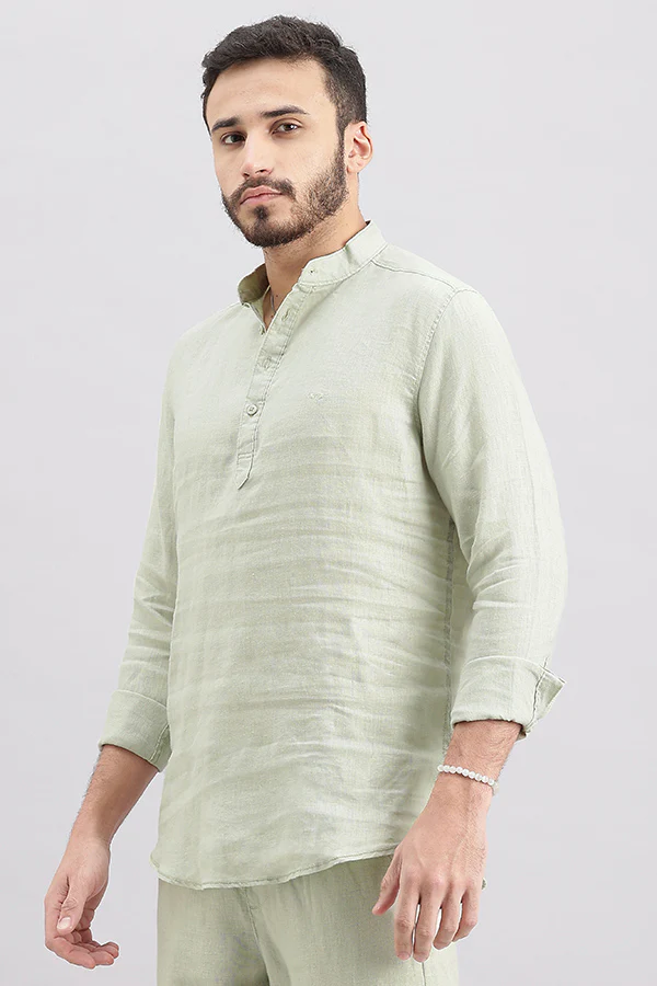 Dk Stone Full Sleeve 100% Linen Shirt - Image 5