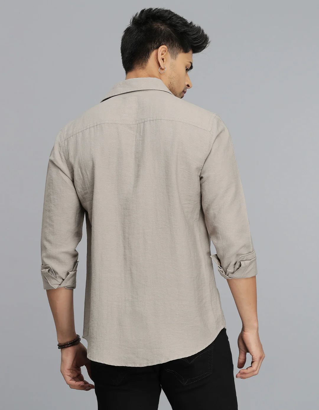 Dk Stone Full Sleeves Linen Blend Solid Shirt - Image 5