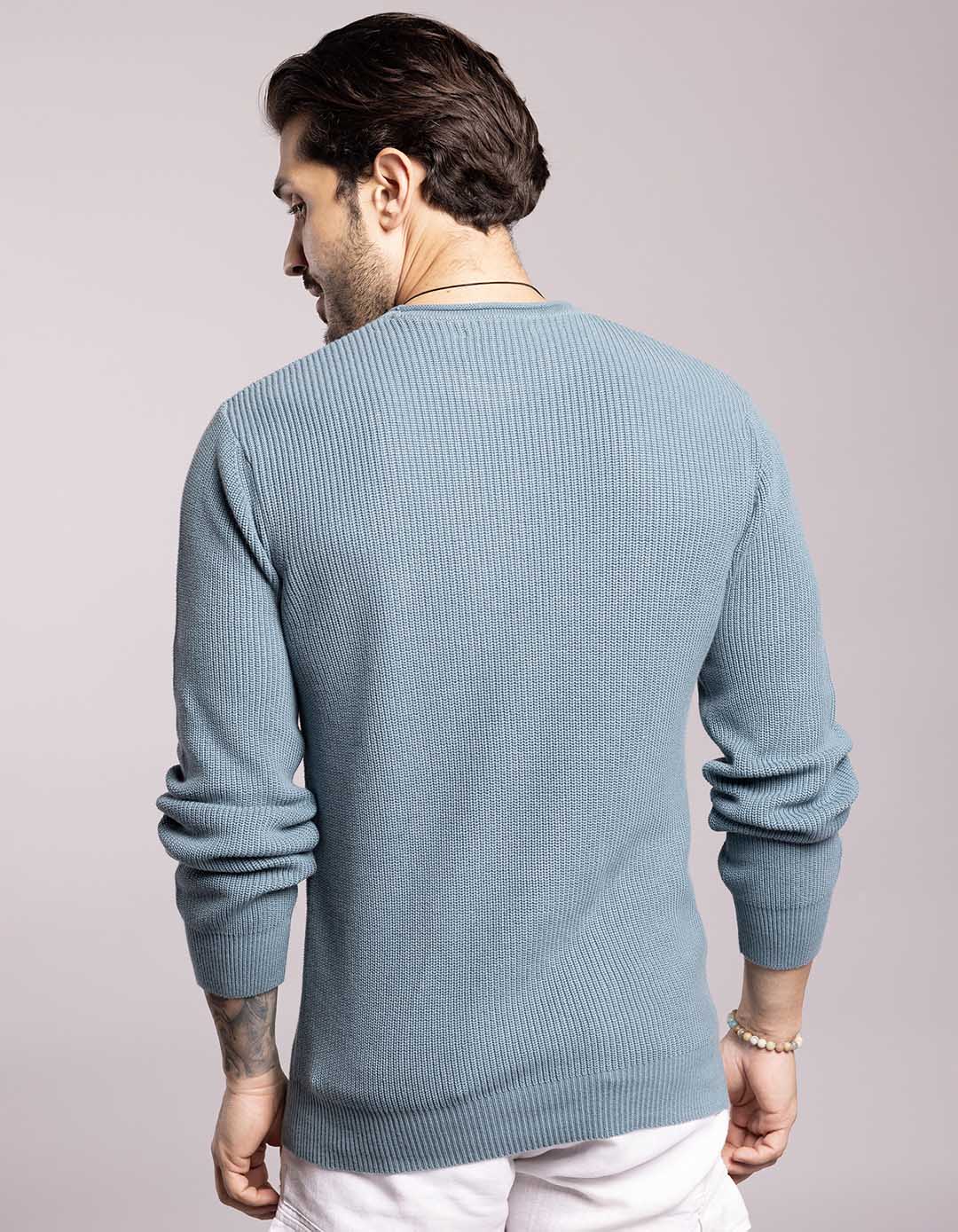 Dk Turq Round Neck Pullover Sweater - Image 5