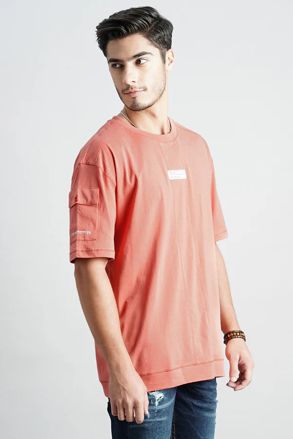 Faded Rose Half Sleeve Oversized Tee - Image 3